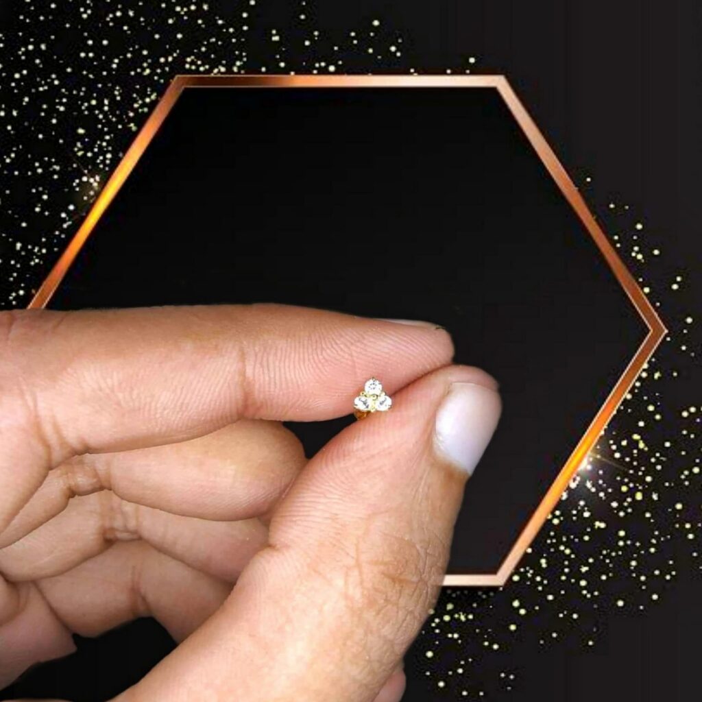 alibd 3 Stone Nosepin (Small Size)